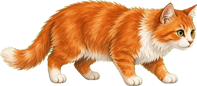 Tecknad sibirisk katt